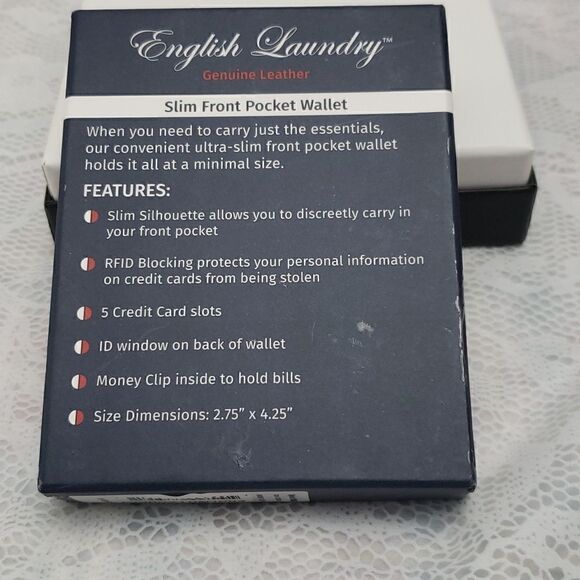 English Laundry Money Clip Slim Pocket Wallet New - Picture 4 of 4